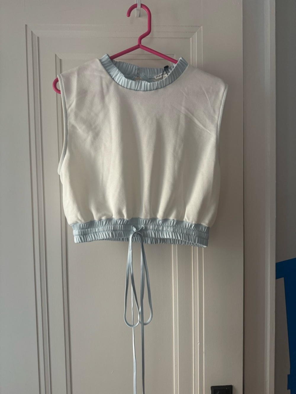 For Love & Lemons backless satin edge sporty sleeveless top